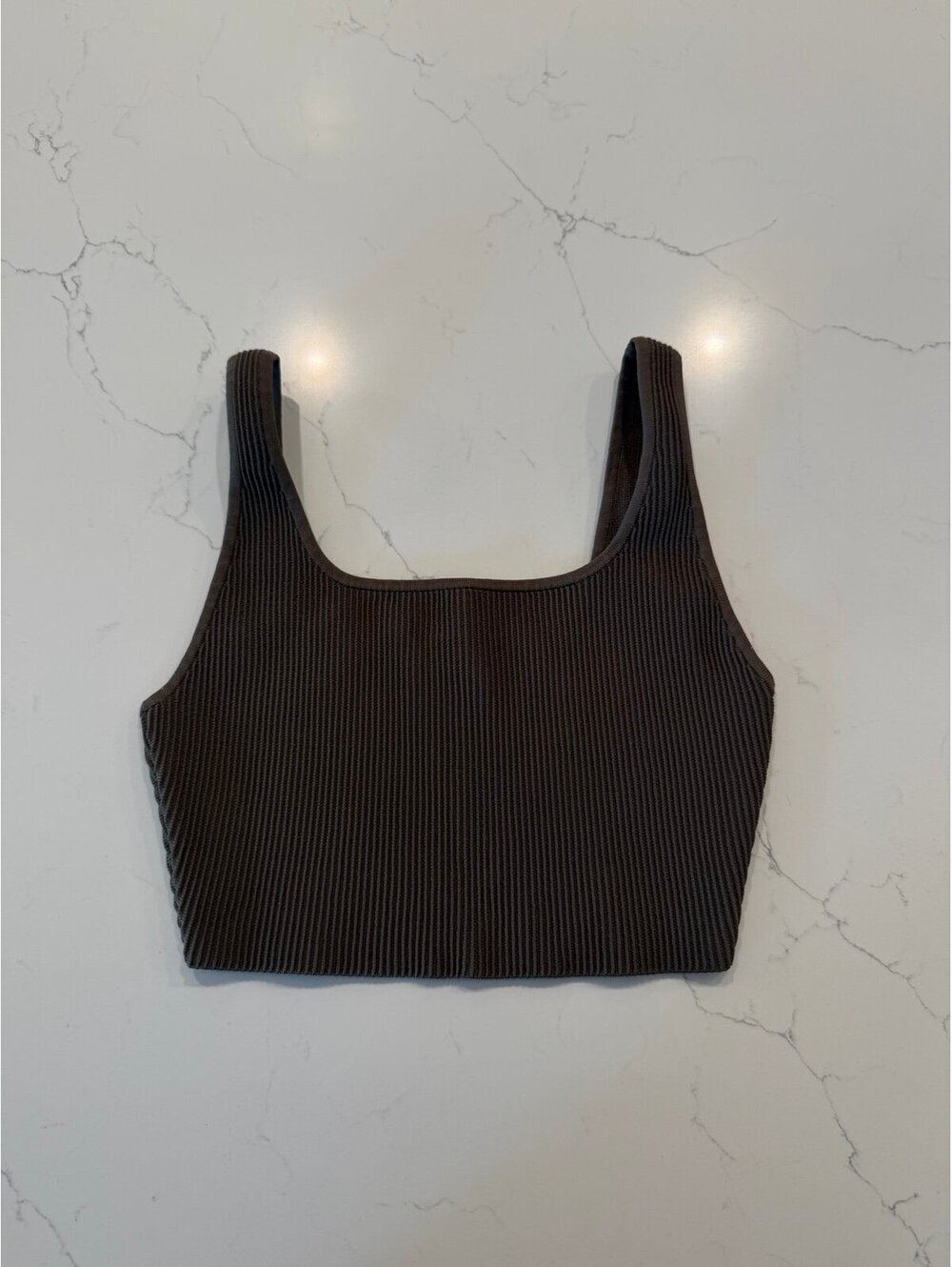 Aritzia Babaton Brown Sculpt Crop Tank Top Size M